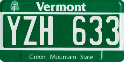 VT license plate YZH633