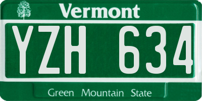 VT license plate YZH634