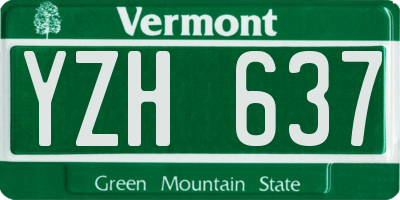 VT license plate YZH637