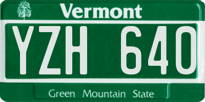 VT license plate YZH640