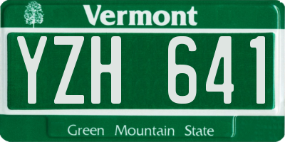 VT license plate YZH641