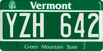 VT license plate YZH642