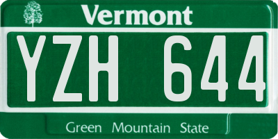VT license plate YZH644