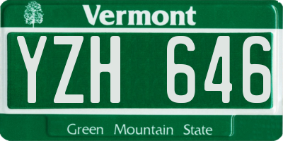 VT license plate YZH646