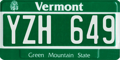 VT license plate YZH649