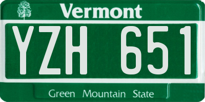 VT license plate YZH651