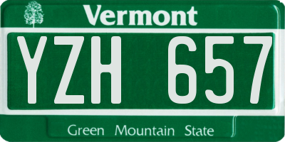 VT license plate YZH657