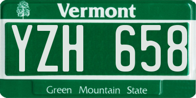 VT license plate YZH658