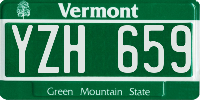 VT license plate YZH659