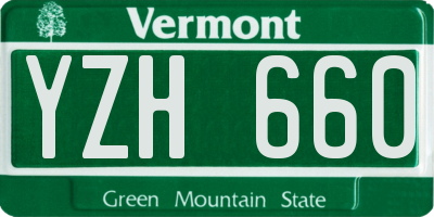 VT license plate YZH660
