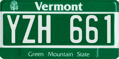 VT license plate YZH661