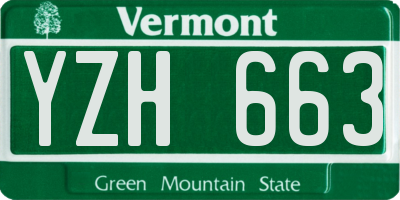 VT license plate YZH663