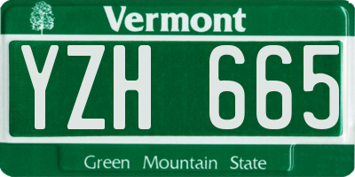 VT license plate YZH665