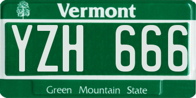 VT license plate YZH666