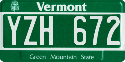 VT license plate YZH672