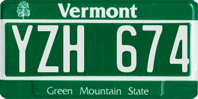 VT license plate YZH674