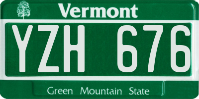 VT license plate YZH676