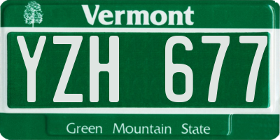 VT license plate YZH677