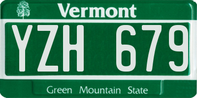 VT license plate YZH679