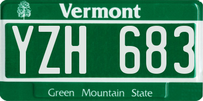 VT license plate YZH683