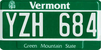 VT license plate YZH684