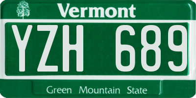 VT license plate YZH689