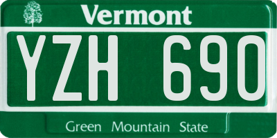 VT license plate YZH690