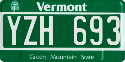 VT license plate YZH693