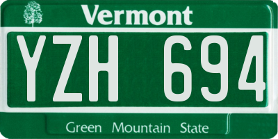 VT license plate YZH694