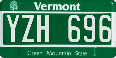 VT license plate YZH696