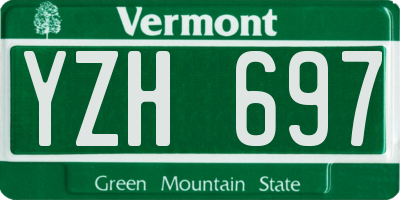 VT license plate YZH697