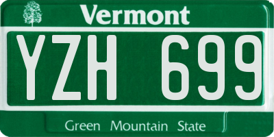 VT license plate YZH699