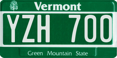 VT license plate YZH700