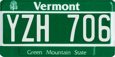 VT license plate YZH706