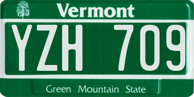 VT license plate YZH709