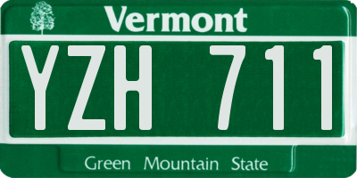 VT license plate YZH711