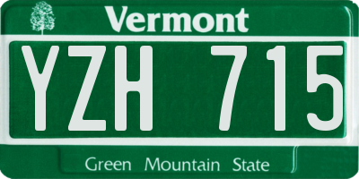 VT license plate YZH715