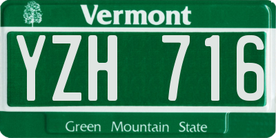 VT license plate YZH716