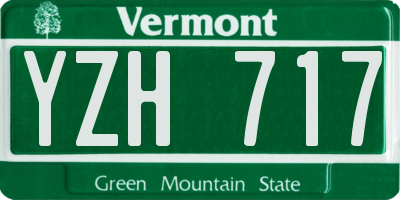 VT license plate YZH717