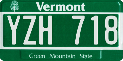 VT license plate YZH718