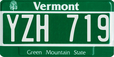 VT license plate YZH719