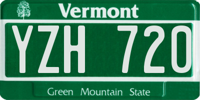 VT license plate YZH720
