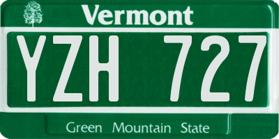 VT license plate YZH727