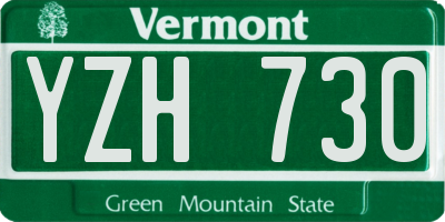 VT license plate YZH730
