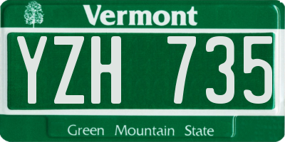 VT license plate YZH735