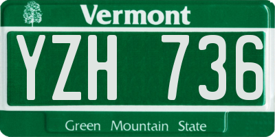 VT license plate YZH736