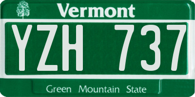 VT license plate YZH737