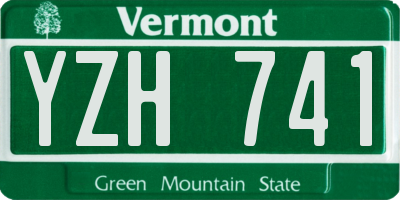 VT license plate YZH741