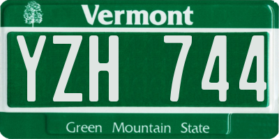 VT license plate YZH744