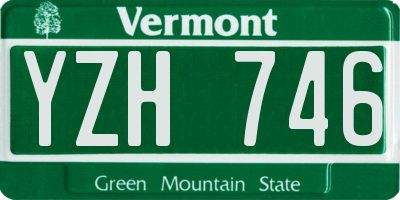 VT license plate YZH746